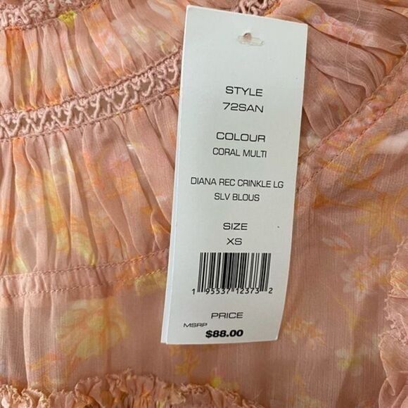 NWT French Connection Floral print size xs Blouse - Picture 4 of 7